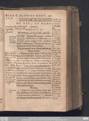 De Usu, Et Habitatione. Titulus V.