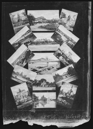 Budapest. Tableau mit Stadtansichten - Ansichtspostkarte mit 15 Motiven