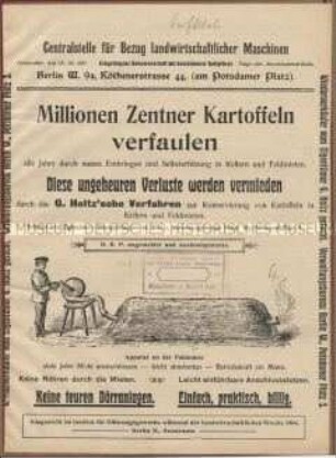 Holtz`sches Verfahren zur Kartoffelkonservierung / Landwirtschaftliche Maschinen und Geräte