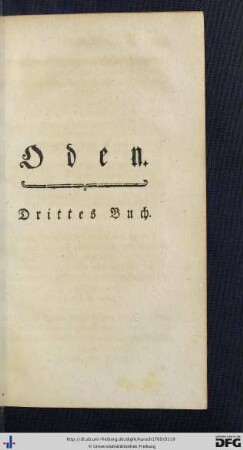 Oden. Drittes Buch.
