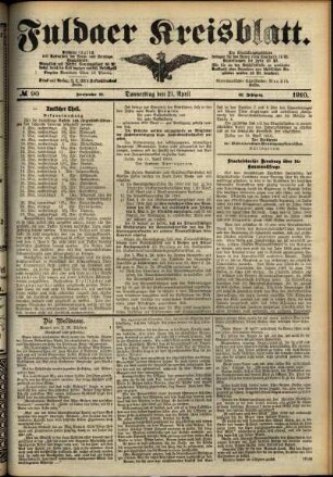 Ausgabe vom Donnerstag, den 21. April 1910.
