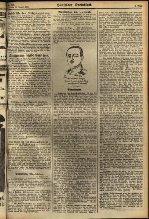 Zweite Ausgabe vom Samstag, den 25. August 1928.