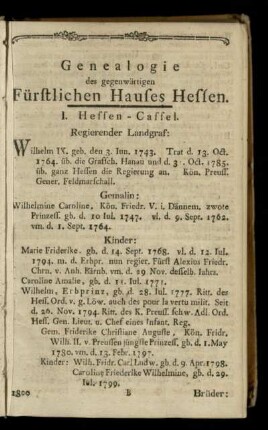 Genealogie des genwärtigen Fürstlichen Hauses Hessen