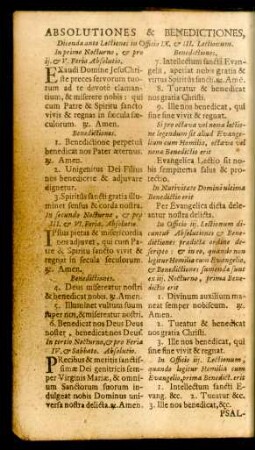 Absolutiones & Benedictiones