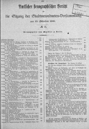 No. 31, 25. Oktober 1906