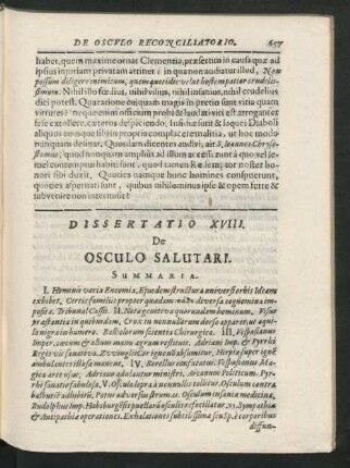 Dissertatio XVIII. De Osculo Salutari.