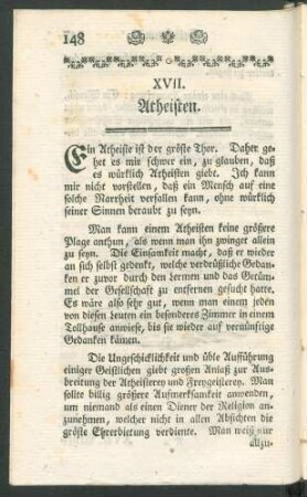 XVII. Atheisten.