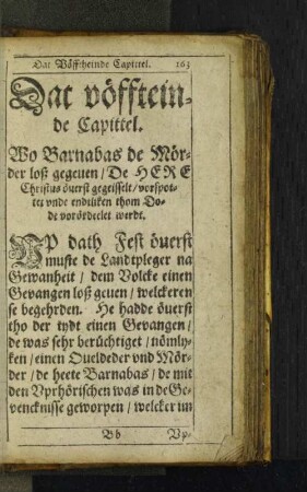 [Dat vöffteinde Capittel.- Dat sößtheinde Capittel.]
