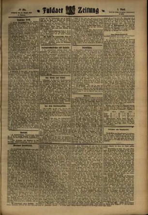 Zweite Ausgabe vom Mittwoch, den 17. August 1910.