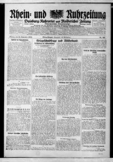 Rhein- und Ruhrzeitung : Tageszeitung für das niederrheinische Industriegebiet und den linken Niederrhein : das Blatt der westdeutschen Binnenschiffahrt