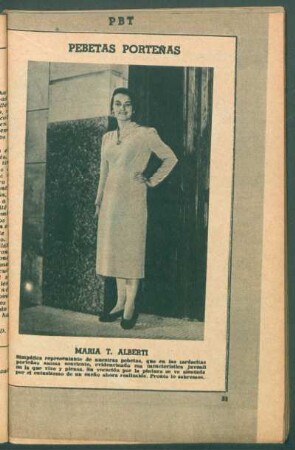 María T. Alberti, simpática representante de nuestras pebetas [...] - [Fotografía] : Pebetas porteñas