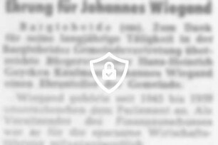 Ehrung für [Name maskiert]