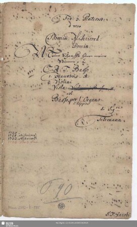 Meine Schafe hören meine Stimme - Mus.2392-E-585 : V (3), Coro, orch, bc; TVWV 1:1102