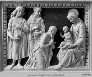 Relief der Predella mit Anbetung des Christuskindes durch die Heiligen Drei Könige - Pala di Fontecastello