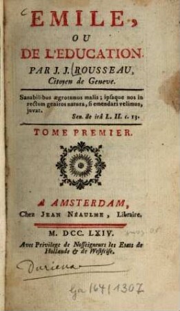 Émile Ou De L'Éducation, 1