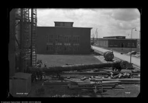 B 31, Abladen und Drehen des Kontaktofens 800 mm Durchmesser