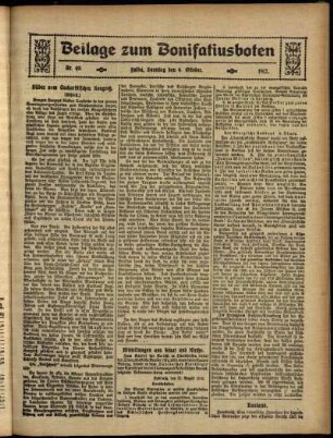 Zweite Ausgabe vom Sonntag, den 06. Oktober 1912.