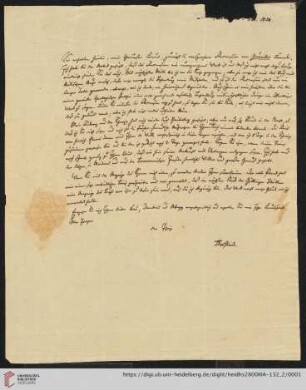 Korrespondenz Peter Wilhelm Hoßbach / Carl Ullmann: Brief von Peter Wilhelm Heinrich Hoßbach an Carl Ullmann