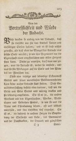 Von der Vortrefflichkeit und Würde der Andacht
