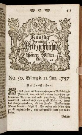 No. 50. Erlang d. 11. Jun. 1757
