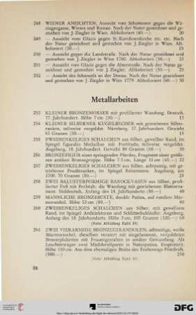 Metallarbeiten (Nr. 253-278)