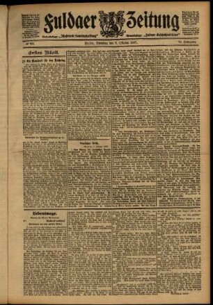 Erste Ausgabe vom Dienstag, den 08. Oktober 1907.