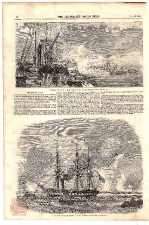The "Snap", gun-boat of "James Watt", sent to intercept along-shore traffic.- The "Amphion", 34-gun-frigate, among the batteries at Sandhamn, Helsingfors