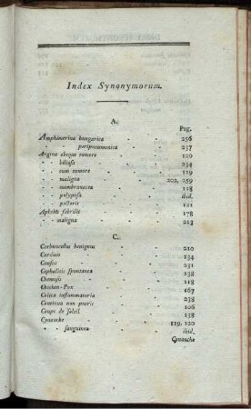 Index Synonymorum.