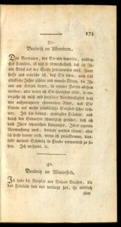 39. Beulwitz an Albertinen.