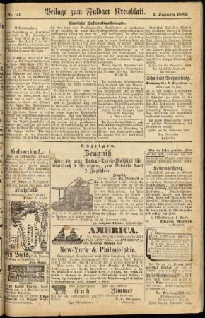 Zweite Ausgabe vom Samstag, den 02. Dezember 1882.