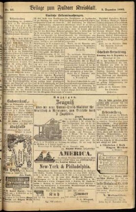 Zweite Ausgabe vom Samstag, den 02. Dezember 1882.