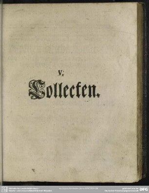 V. Collecten