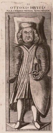 Ottonis Divitis Marchionis Misniae Monumentum. Tafel 33. Kupferstich nach Grabplatte