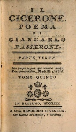 Il Cicerone : Poema, 5
