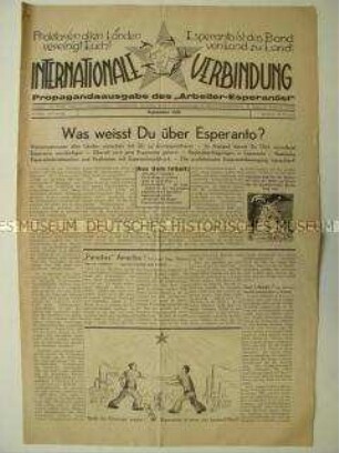 Sonderdruck einer proletarischen Zeitung zur Verbreitung des Kunstsprache Esperanto