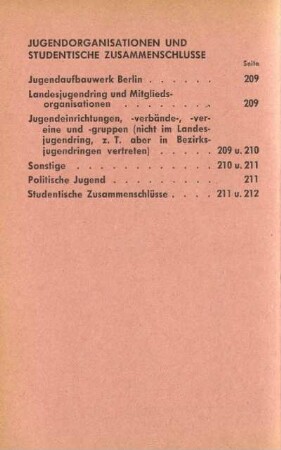 Jugendorganisationen und studentische Zusammenschlüsse