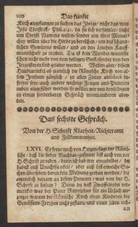 Das sechste Gespräch.