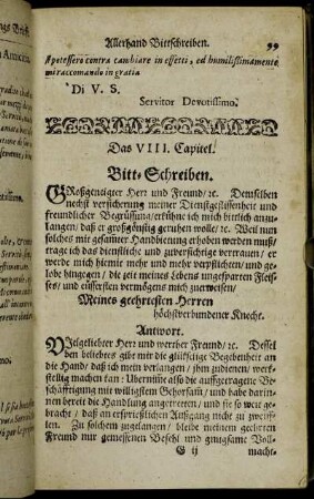 Das VIII. Capitel. Bitt-Schreiben.
