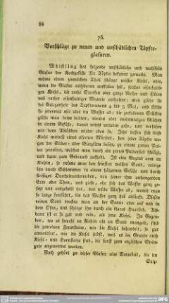 76. Vorschläge zu neuen und unschädlichen Töpferglasuren