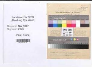 Entnazifizierung Franz Post , geb. 21.06.1904 (Einkaeufer)
