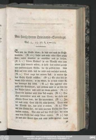Am funfzehnten Trinitatis-Sonntage. Gal. 5, 25. 26. 6, 1-10.