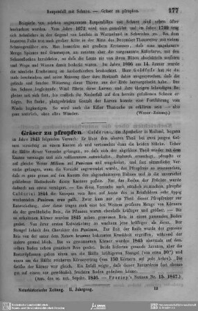 Gräser zu pfropfen.