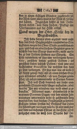 Zanck wegen der Ober-Stelle bey den Begräbnüssen