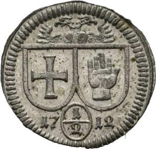 Einseitiger Halbkreuzer der Reichsstadt Schwäbisch Hall, 1712