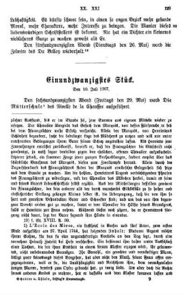 Einundzwanzigstes Stück. Den 10. Juli 1767.