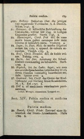 689-713, Politia medica.