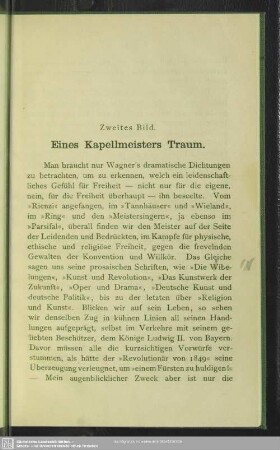 Zweites Bild. Eines Kapellmeisters Traum