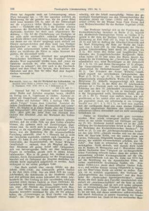 105-107 [Rezension] Harnack, Adolf von, Aus der Werkstatt des Vollendeten