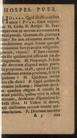 Hospes. Puer.