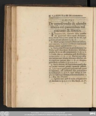 Tit. III. (V. 25.) De agnoscendis & alendis liberis vel parentibus vel patronis & libertis.
